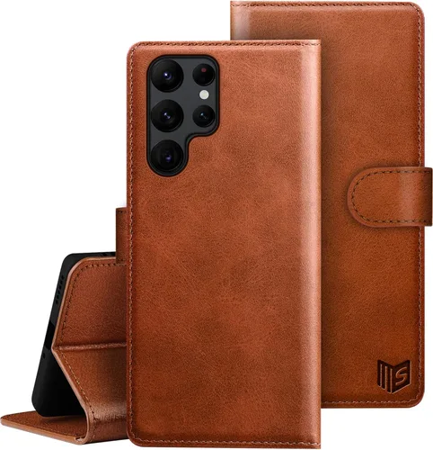 Miniatura 12 de SUANPOT Funda de cuero tipo cartera para Samsung Galaxy S22 Ultra con bloqueo RFID, tarjetero para tarjetas de crédito, funda de teléfono con tapa