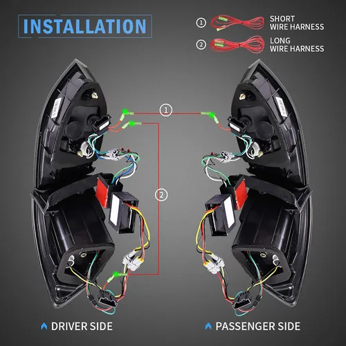 Miniatura 6 de VLAND Luces traseras LED compatibles con Jetta Sagitar 12-14 2011-2014 (no compatible con GLI y versión LED), conjunto de lámpara trasera LED Humo
