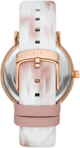 Miniatura 3 de Armani Exchange - Reloj de cuarzo de acero inoxidable con correa de cuero para mujer