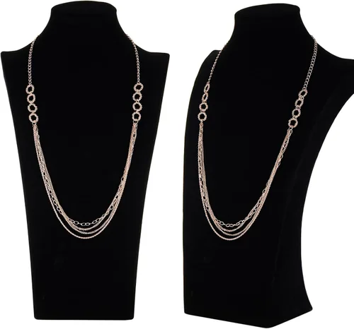 Miniatura 7 de Noessla Collares largos en capas para mujer, collar con cuentas de cristal, cadena de plata con caja de regalo, joyería