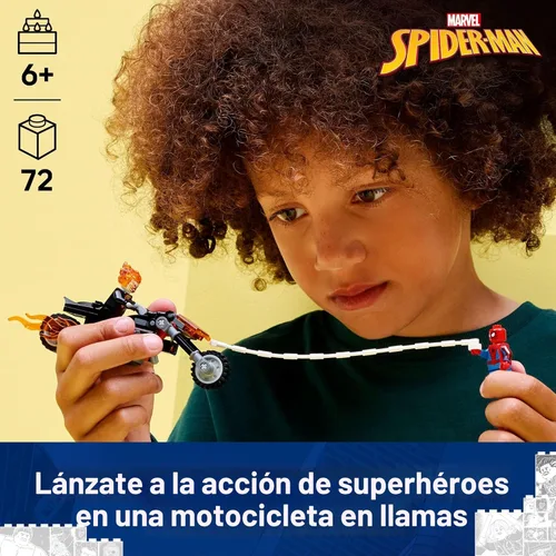 Miniatura 2 de LEGO Marvel Spider-Man vs. Ghost Rider - Juguete de construcción de motocicleta para niños y niñas, a partir de 6 años, juego de superhéroes