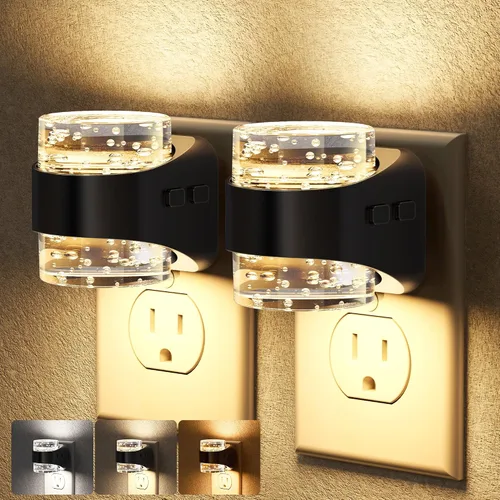 Miniatura 9 de Briignite - Luz nocturna LED enchufable en la pared - Luz nocturna regulable con diseño de burbuja 3000K/4000K/5000K y 3 niveles de brillo