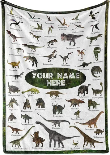 Manta personalizada de dinosaurios para niños, se envía al día siguiente - Manta de dinosaurios para niños y niñas, cama para niños pequeños,