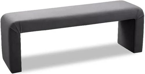 Miniatura 11 de Meridian Furniture Colección minimalista moderna Banco tapizado de terciopelo contemporáneo, 53 pulgadas de ancho x 14.75 pulgadas de profundidad