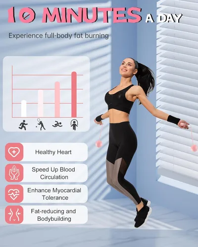 Miniatura 4 de Cuerda de saltar inalámbrica con contador para fitness, cuerda de saltar inteligente ajustable para hombres, mujeres, niños, boxeo de velocidad al