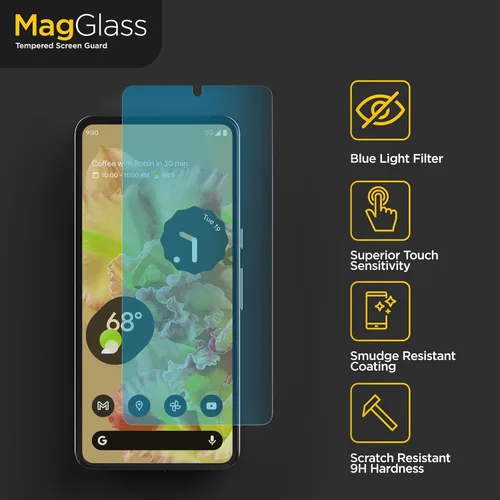 Miniatura 2 de magglass Protector de pantalla para Pixel 8 Pro (2023), compatible con sensor de huellas dactilares, vidrio templado compatible con fundas, claridad