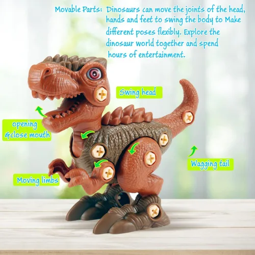 Miniatura 6 de FREE TO FLY Juguetes de dinosaurio regalos para niños de 3, 4, 5, 6, 7, 8 años: juguete de dinosaurio para niños de 3 a 5 años, aprendizaje Rojo