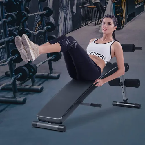 Miniatura 5 de GYMAX Banco de sentarse, banco inclinable ajustable de 440 libras para abdominales, banco inclinado de entrenamiento de utilidad para gimnasio