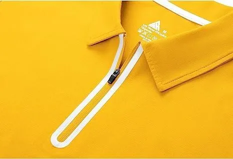 Miniatura 4 de Polo de golf con cremallera para hombre, manga corta, absorbe la humedad, informal, con cremallera de un cuarto