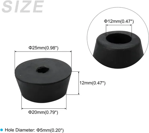 Miniatura 2 de METALLIXITY Pies de goma para parachoques (0.98 x 0.47 pulgadas), 8 unidades, almohadillas redondas para patas protectoras de suelo, para mesas