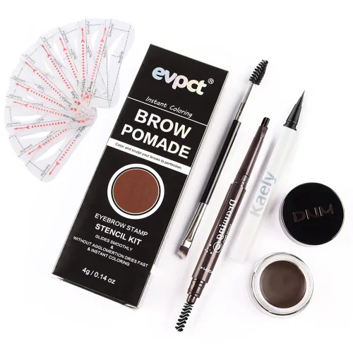 Miniatura 7 de evpct Kit de plantillas de cejas para mujer, kit de maquillaje moldeador de cejas, kit de tinte para plantillas de cejas para mujeres