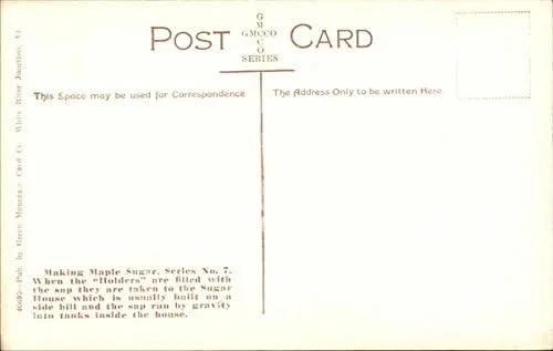 Miniatura 2 de Putting sap in sugar house Vermont VT Original Antique Postcard