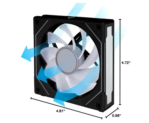 Miniatura 7 de Lian Li UNI Fan SL-Infinity - Ventilador ARGB de hoja inversa de 4.724 in (no inalámbrico), diseño de cadena de margarita, espejo infinito, gestión