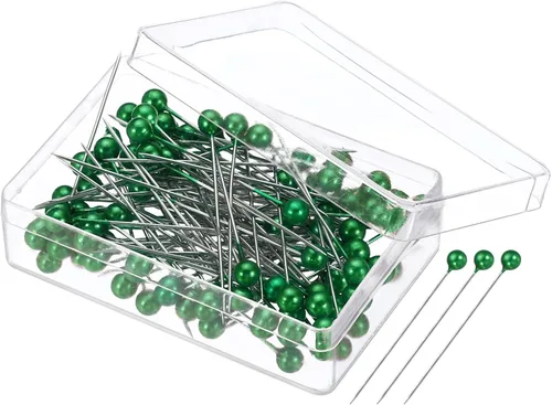 Miniatura 14 de PATIKIL 200 pines rectos de 1.5 pulgadas con cabeza de bola perlada de plástico para tela, decoración, joyería, bricolaje, manualidades y proyectos