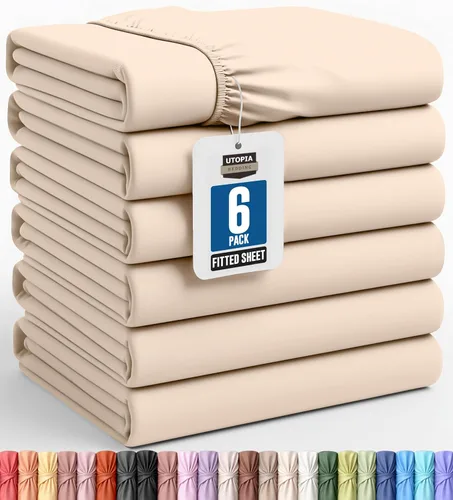 Miniatura 9 de Utopia Bedding Sábana Bajera Completa Ajustada - Sábana de Fondo - Bolsillo Profundo - Microfibra Suave - Resistente al Encogimiento y la Azul Spa
