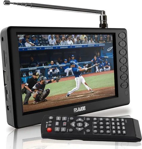 TV portátil de 5 pulgadas, TV digital de bolsillo con tarjeta ATSC/TF/USB, TV a batería con soporte para camping, coche, cocina, viajes, emergencia