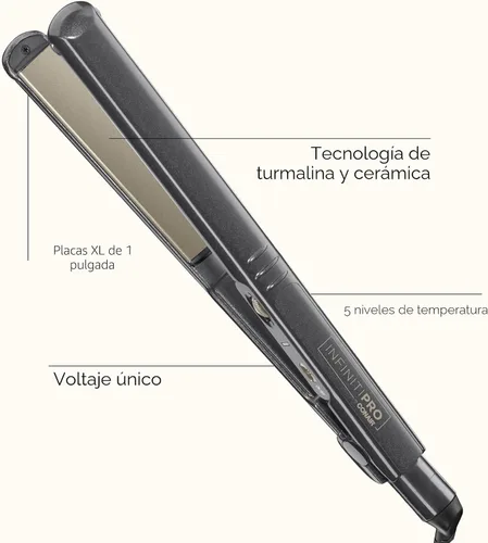 Miniatura 2 de INFINITIPRO BY CONAIR Plancha plana de cerámica turmalina, 1 pulgada, color morado