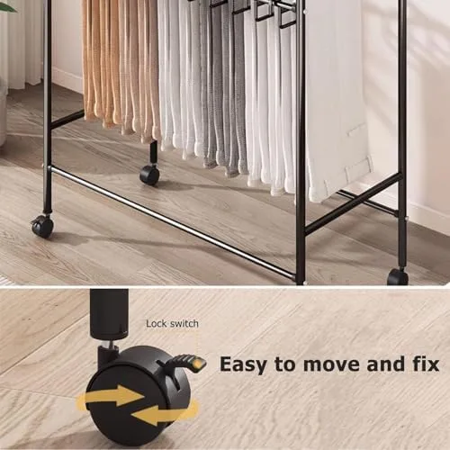 Miniatura 5 de Slide Out Pants Rack Closet Hanger Bar Pull Trousers Tie Belts Scarf Racks Top Mounted Wardrobe Clothes for Closet Retractable,Space-Saving Rolling