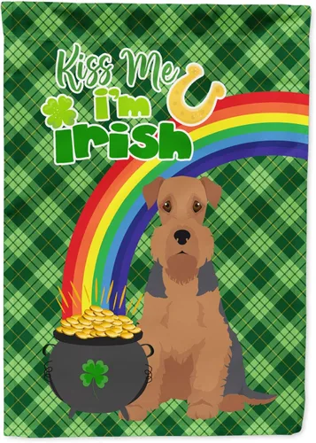 Miniatura 98 de Caroline's Treasures WDK4731GF - Bandera decorativa para jardín del día de San Patricio, color negro y tostado, Airedale Terrier, para jardín