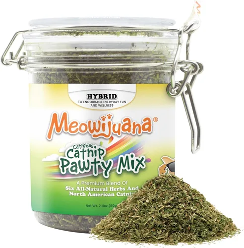 Miniatura 12 de Meowijuana Paquete de hierba gatera seca triturada prémium Purple Passion, Whisker Ticker, y Paw Natural Orgánica Alta potencia Juguetes