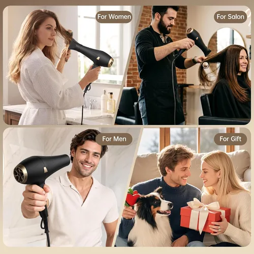 Miniatura 8 de CONFU Hair Dryer Professional Ionic - Salon Blow Dryer with Diffuser for Women & Men - 5X Fast Drying 1875 Watt Powerful Hair Blow Dryer with Comb