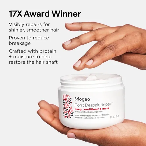 Miniatura 4 de Briogeo Máscara de acondicionamiento profundo Don't Despair, Repair! - Acondicionador de equilibrio de proteínas + humedad para hebras secas