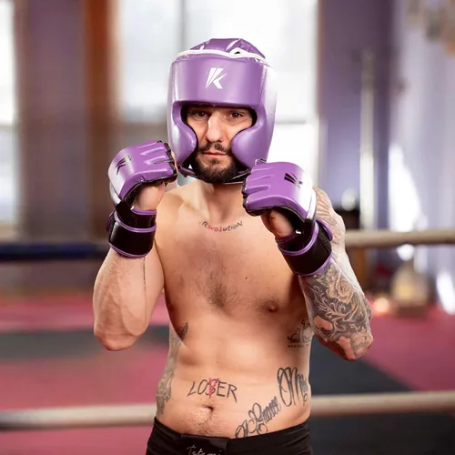 Miniatura 8 de Kruzak - Gorros de boxeo unisex - Entrenamiento de MMA, acolchado ajustable, Kara, Muay Thai, Kickboxing, Sparring, artes marciales, karate, Púrpura