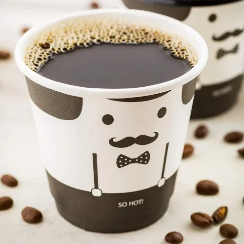 Miniatura 24 de Restaurantware Tazas de café de papel de 4 onzas, 25 tazas de papel desechables de doble pared, a prueba de fugas, reciclables, tazas calientes