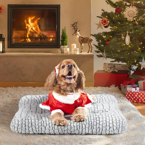 Miniatura 5 de Alfombrilla para jaula de perro, colchón de jaula de perro de felpa, colchón para jaula de perro suave, almohadilla antideslizante para jaula
