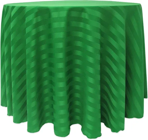 Miniatura 31 de ULTIMATE TEXTILE Mantel redondo de rayas satinadas de 84 pulgadas color marfil crema