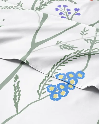 Miniatura 39 de Juego de sábanas florales - Juego de sábanas de cama florales azules y blancas - 1 sábana encimera, 1 sábana bajera y 2 fundas de almohada con 07