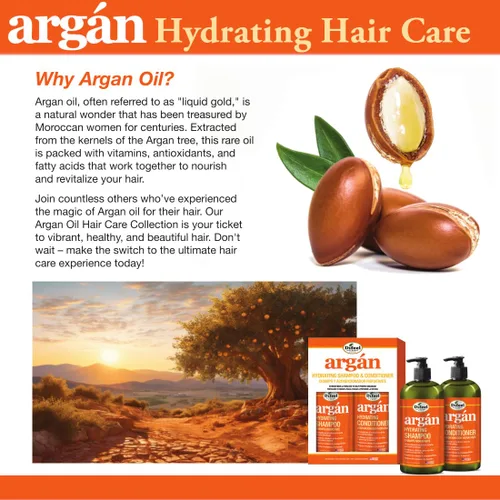 Miniatura 6 de Difeel Acondicionador hidratante de argán de 33.8 onzas – Acondicionador de aceite de argán natural, sin parabenos, acondicionador natural