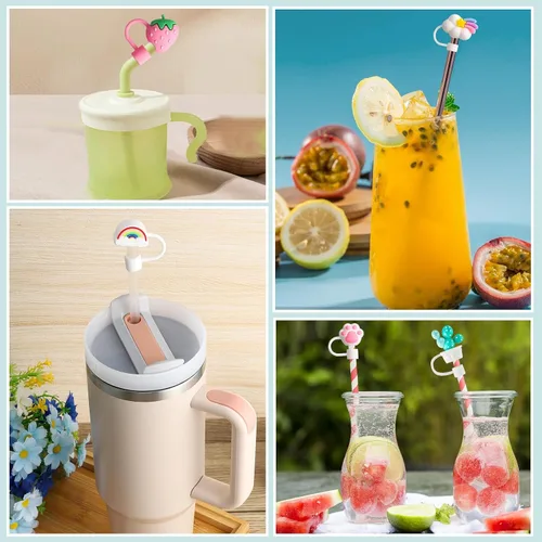 Miniatura 6 de Stanley - 8 fundas para popotes para vasos Stanley de 30 y 40 onzas, tapas de popote en varias formas, regalos para adolescentes, mujeres y niñas