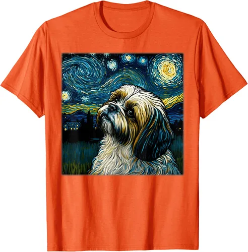 Miniatura 87 de Camiseta Surrealism Starry Night Shih Tzu Dog