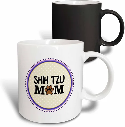 Miniatura 8 de 3dRose Shih Tzu Dog Mom - Taza de 11 onzas, color negro