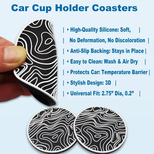 Miniatura 4 de Portavasos para automóvil, inserto de portavasos de silicona, portavasos antideslizantes universales, accesorios para el interior del automóvil