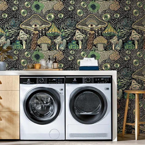 Miniatura 4 de WENMER Papel tapiz autoadhesivo con diseño de hongos florales de 17.7 x 19.7 pies, para dormitorio y baño MultiColor1
