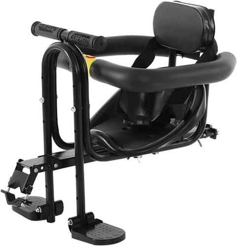 Miniatura 3 de Asiento delantero de bicicleta para niños con pedales y soporte para niños de 1 a 3 años de edad, sillín delantero estable portátil para bicicleta