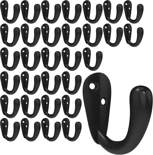 Miniatura 12 de CBWLWJ 16 ganchos de pared para colgar toallas de baño, cocina, dormitorio, para abrigo, bolsa, bufanda, toalla, sombrero, llave, taza (negro)