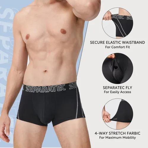 Miniatura 5 de Separatec Mens Trunks Underwear with Dual Pouch Mens Underwear, Soft Breathable Rayon Made from Bamboo Trunks for Men