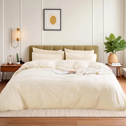 Miniatura 2 de NEXHOME PRO Funda de edredón Twin XL 100% algodón lavado, transpirable, duradera, texturizada, similar al lino, juego de ropa de cama para el hogar
