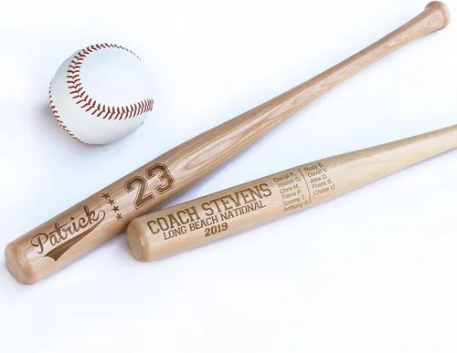 Miniatura 8 de Mini bate personalizado de 18 pulgadas, mini bate de béisbol personalizado, regalo de entrenador personalizado, regalo de equipo, pelota