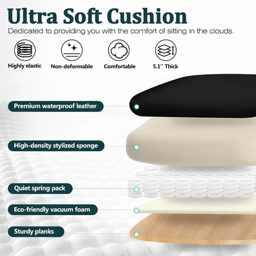 Miniatura 6 de Silla de oficina ejecutiva, silla de escritorio ergonómica, silla de computadora cómoda resistente de 500 libras con soporte lumbar ajustable