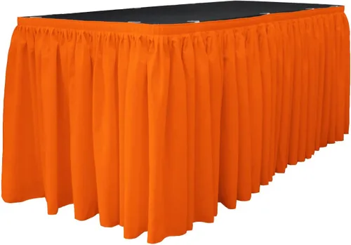 Miniatura 61 de LA Linen Falda de mesa de popelina de poliéster para mesas rectangulares, tela plisada para banquetes de boda, 14 pies por 29 pulgadas de largo