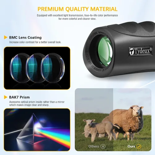 Miniatura 5 de Monocular compacto impermeable de 8 x 25 pulgadas, monoculares de telescopio de visión amplia de alta definición, viene con paño de limpieza