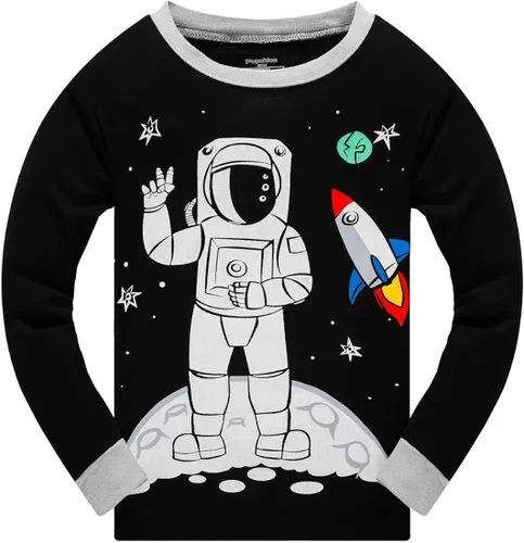 Miniatura 2 de Pijama para niños pequeños de manga larga, 100% algodón, 2 piezas, para niños de 1 a 10 años