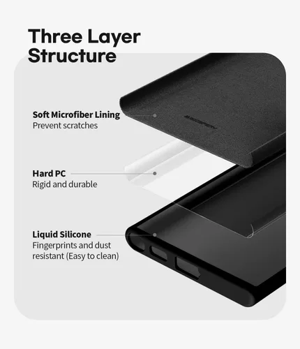 Miniatura 4 de GOOSPERY Funda de silicona líquida compatible con Samsung Galaxy S22 Ultra, suave al tacto, protección de cuerpo completo, a prueba de golpes