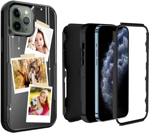 Miniatura 12 de Funda de fotos personalizada para iPhone 11 Apple Phone Plaid Collage - Imagen personalizada para hacer fotos en 3 híbridos gruesos resistentes