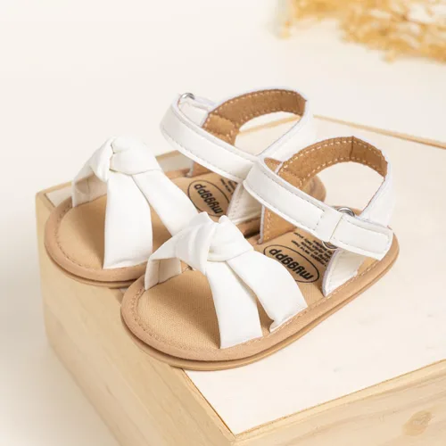 Miniatura 10 de Meckior Sandalias de verano con punta abierta y suave de piel sintética para bebés y niñas pequeñas