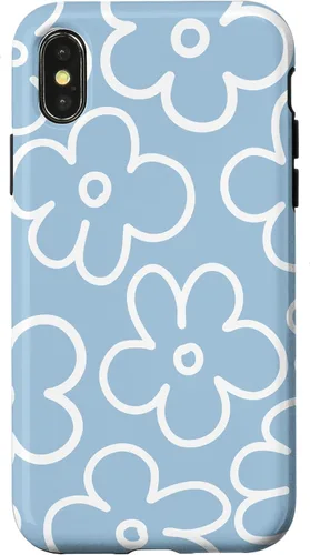 Miniatura 4 de Funda floral para iPhone 14 Cute Sky Blue and White Flower Pattern Wildflower